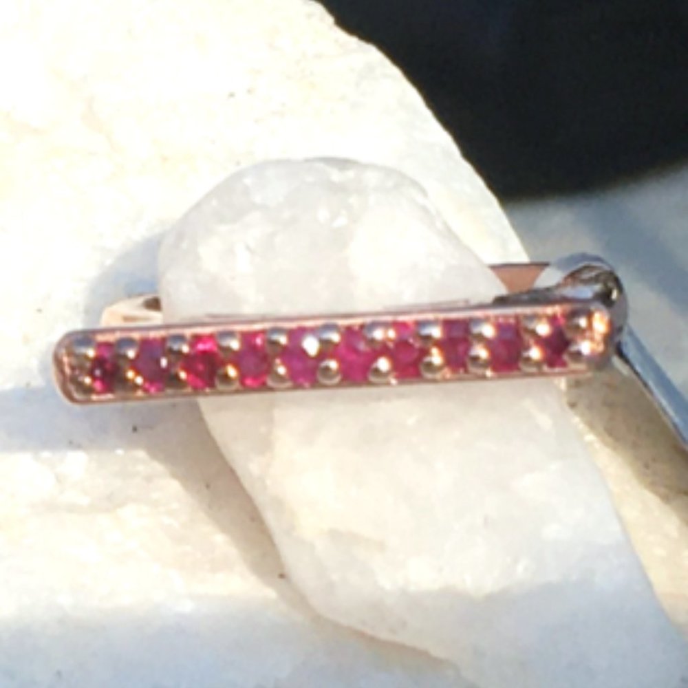 Natural Ruby Ring Rose Gold Vermeil Bridge Design Limited Edition Thailand Gems - Picture 10 of 15